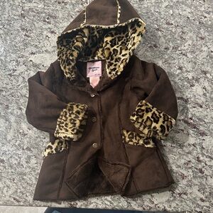 OshKosh B'gosh Brown Jacket with Leopard Accents